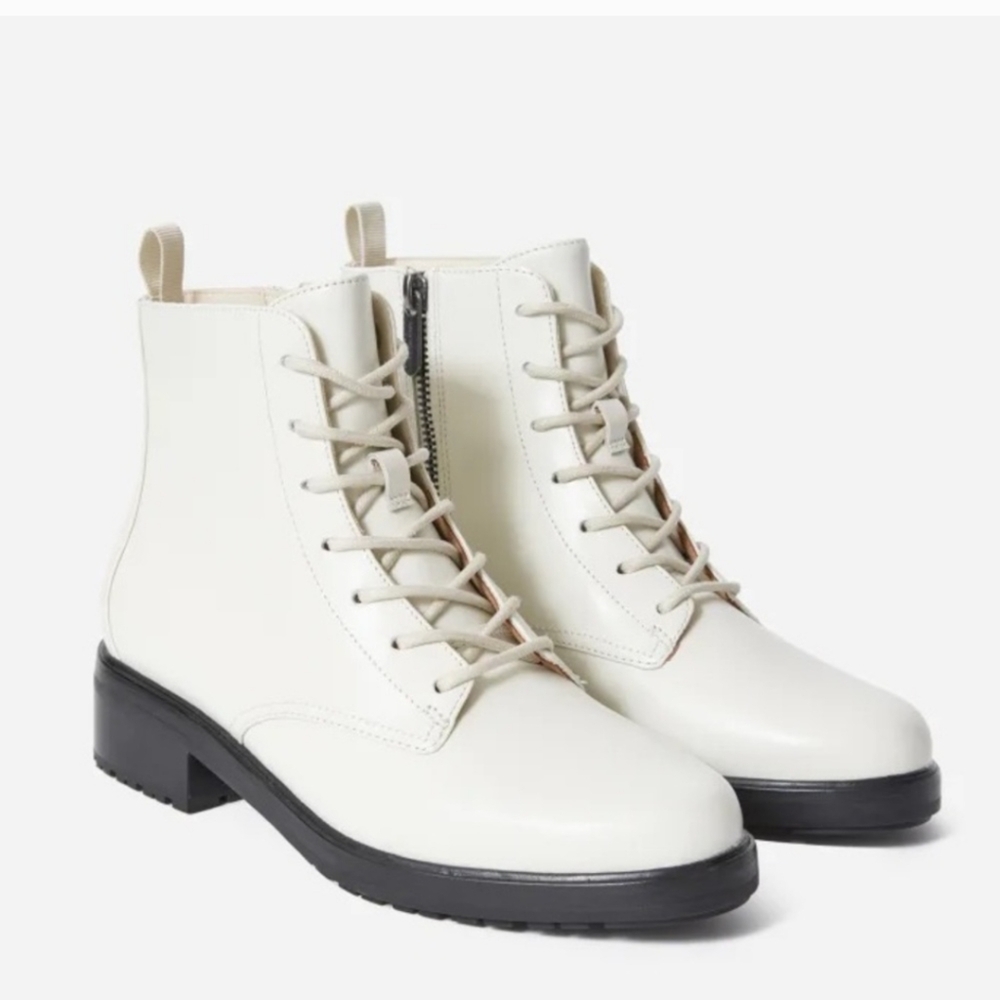 Everlane White Combat Boots